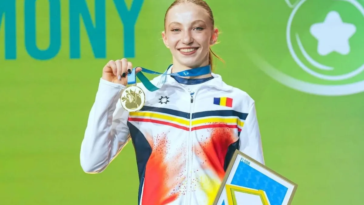 Ana Bărbosu, campioană europeană la sol (sursa: Facebook/European Gymnastics)