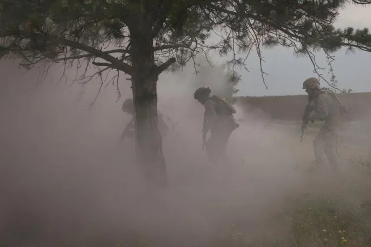 Soldații ruși, la cafea în pădure (sursa: Facebook/General Staff of the Armed Forces of Ukraine)