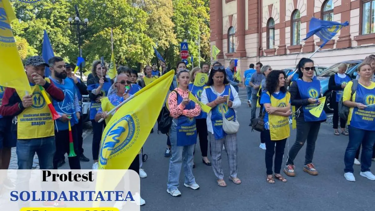 Sindicaliștii din educație amenință cu greva (sursa: Facebook/Sindicatul Județean ”Solidaritatea Sanitară” Brașov)