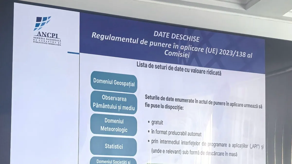Prezentare a ANCPI referitoare la date deschise