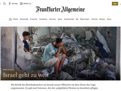 Manifestanți pro-palestinieni blochează sediul publicației FAZ (sursa: faz.net)