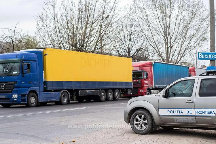 Deșeuri UE, via România, în Ucraina (sursa: Facebook/Inspectoratul Teritorial al Poliției de Frontieră Giurgiu)