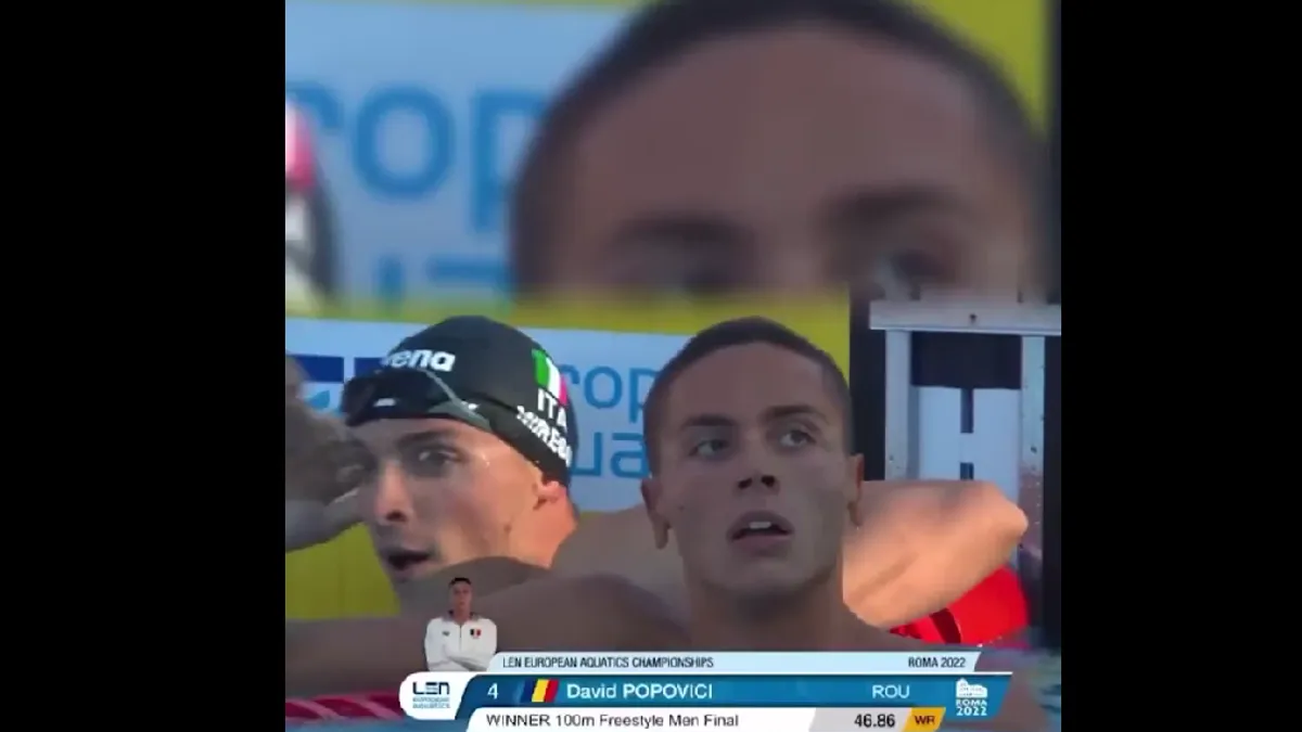 Băluță s-a folosit de imaginea lui David Popovici și a Dianei Mocanu într-un clip electoral Foto: captură video