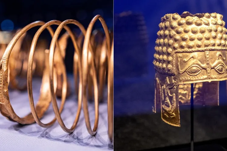 Coiful de aur de la Coțofenești și brățările dacice furate în Olanda au fost recuperate - presa Colaj foto: MNIR/Drents Museum