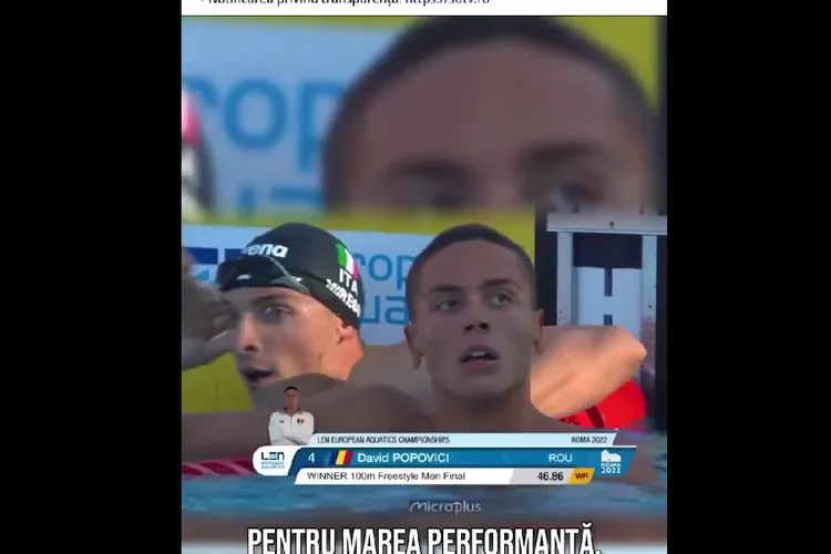 Băluță s-a folosit de imaginea lui David Popovici și a Dianei Mocanu într-un clip electoral Foto: Captură video