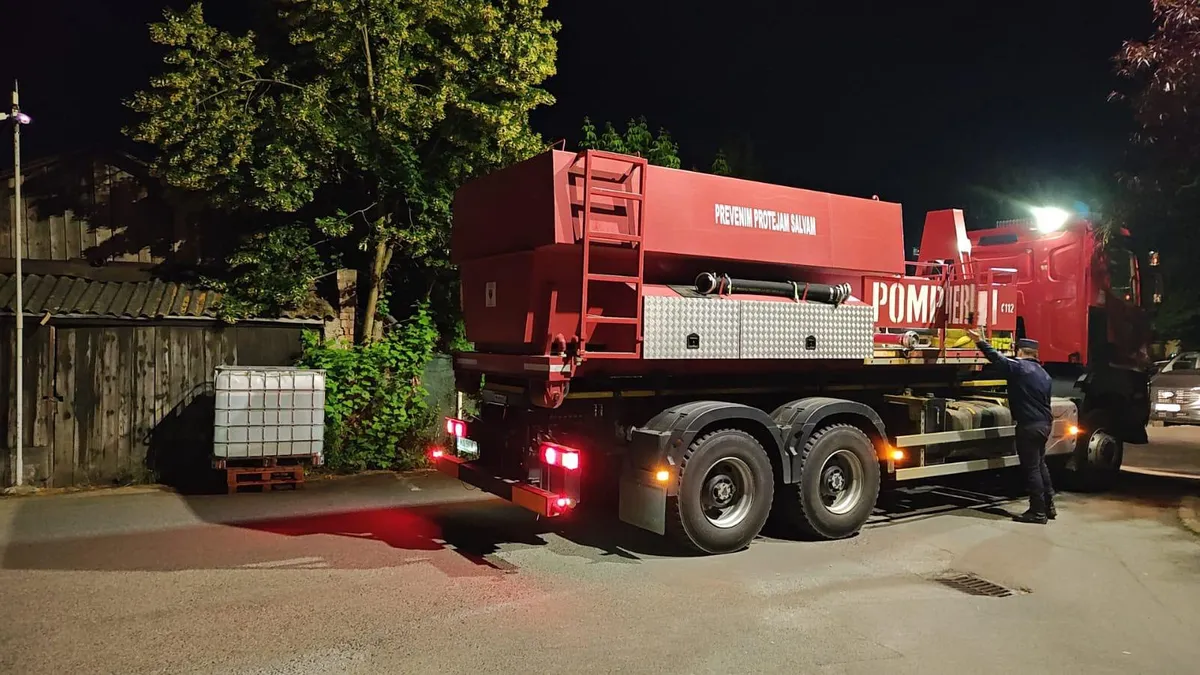 Avarie la o conductă de gaz în Băgaciu (sursa: Facebook/ISU Mureș)