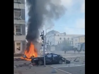 Explozii în centrul Kievului, morți, răniți (sursa: Facebook/Volodimir Zelenski)