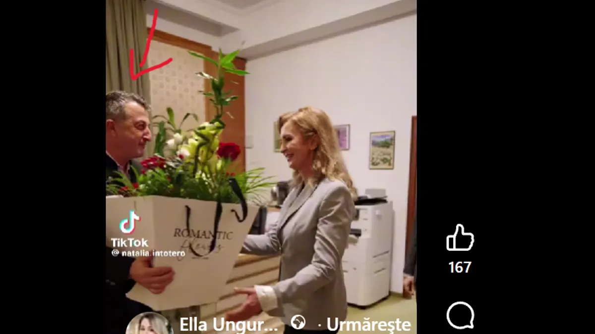 Șeful Romsilva, Jean Vișan, se năpustește să dea flori noii sale șefe, după ce a scăpat de Buzoianu, care dorea să-l dea afară