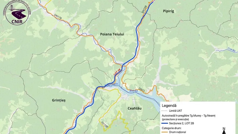 Proiectul Grințieș-Pipirig, documentația transmisă pentru aprobare (sursa: Facebook/Compania Națională de Investiții Rutiere)