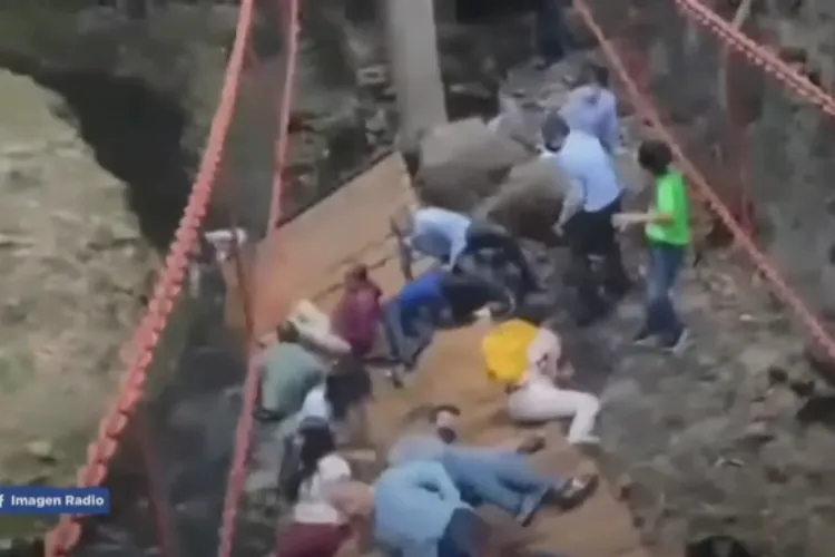 Accident la inaugurarea unui pod (sursa> Captura Youtube)