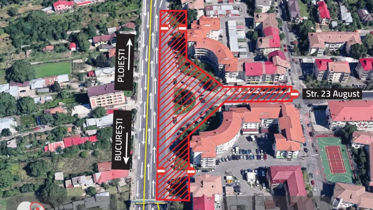 DN1, restricții în Otopeni pentru metrou (sursa: Facebook/Metrorex)