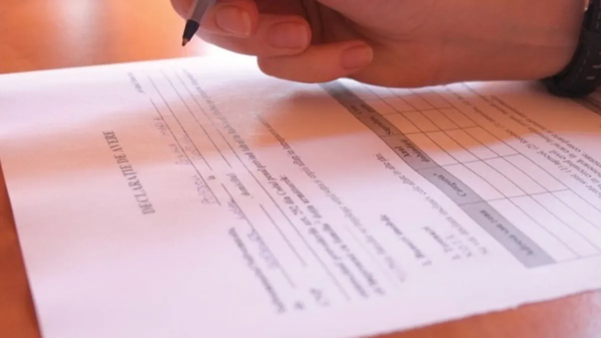 Persoană care completează o declarație de avere
