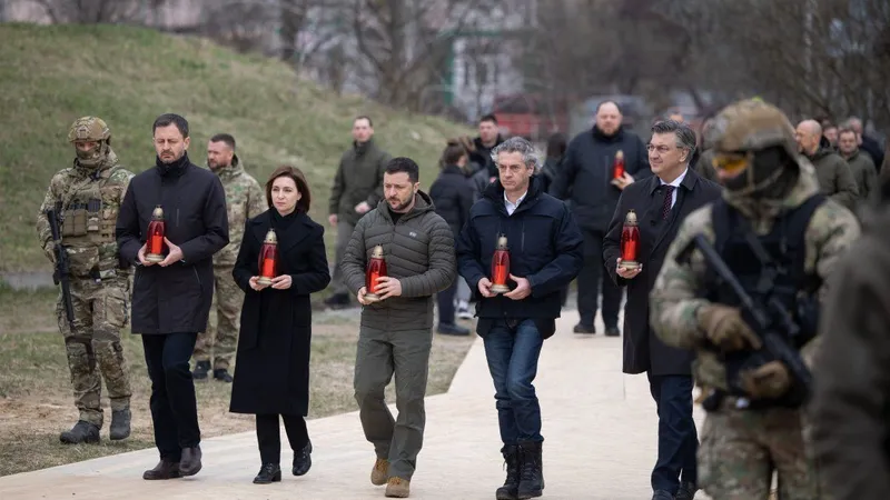 Maia Sandu, la Bucha, alături de Zelenski Foto: Twitter