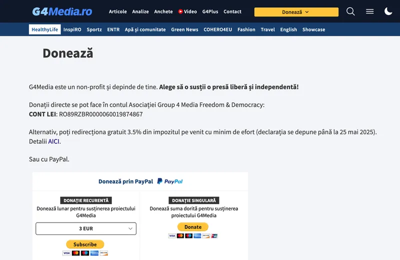 G4Media cere donații de la cititori