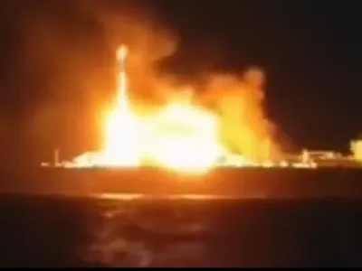 „Flota fantomă” rusă, navă scufundată în largul Libiei (sursa: Telegram/ASTRA)