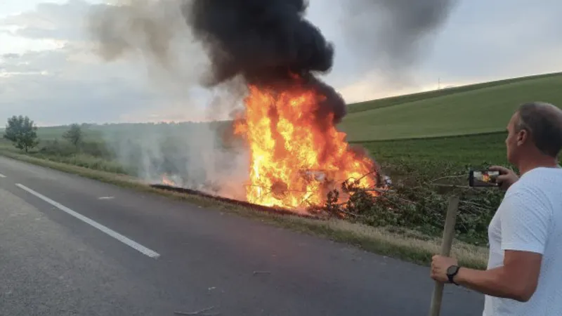 Accident cu explozie, incendiu, un mort (sursa: ziaruldeiasi.ro)