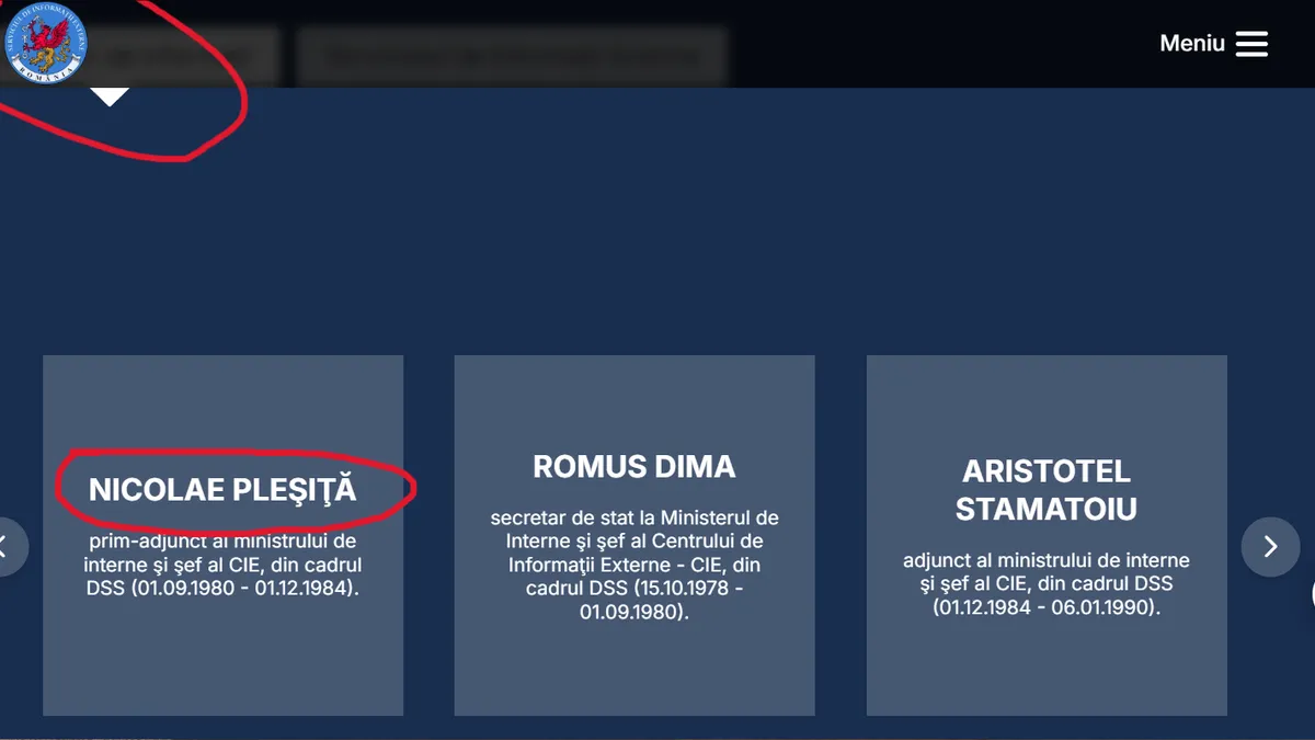 Foștii șefi ai spionajului, inclusiv kaghebiști și torționari, pe site-ul SIE, fără aparat critic Foto: Captură de ecran