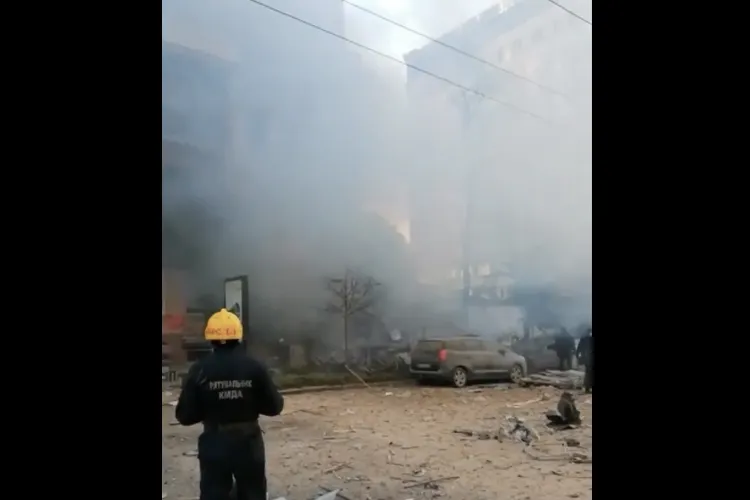 Kievul, atacat cu drone kamikaze rusești (sursa: Facebook/Volodimir Zelenski)