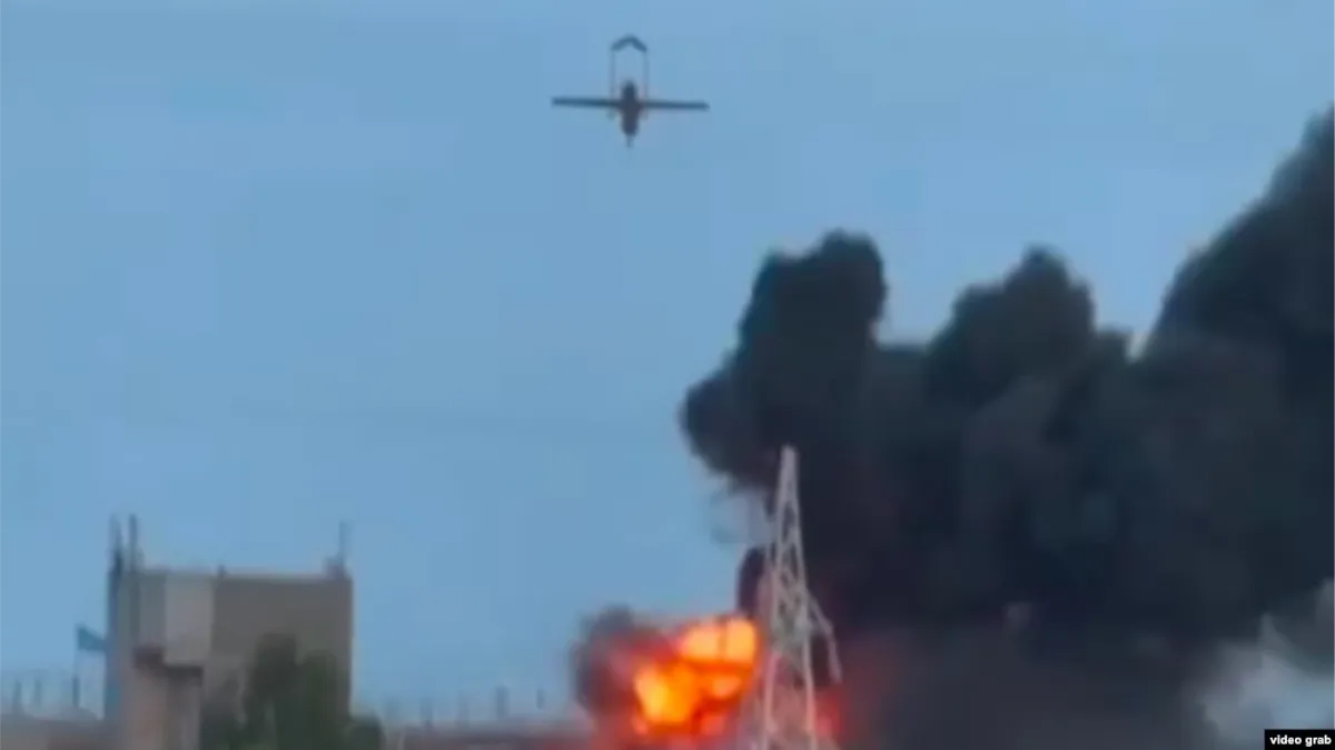 Fabrică rusească lovită de drone ucrainene (sursa: radiosvoboda.org)