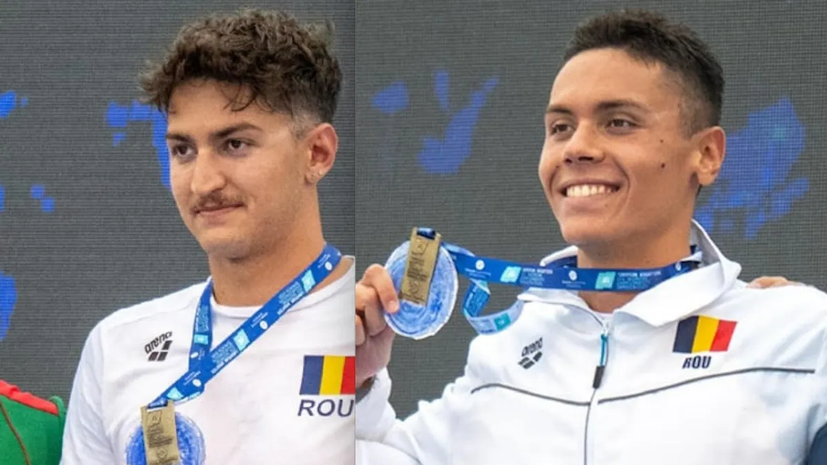 Popovici și Dinu, în finala europeană (sursa: Facebook/FRNPM)