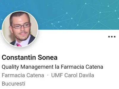 Dealer de Fentanil, Oxicodonă, angajat Catena (sursa: LinkedIn/Constantin Șonea)