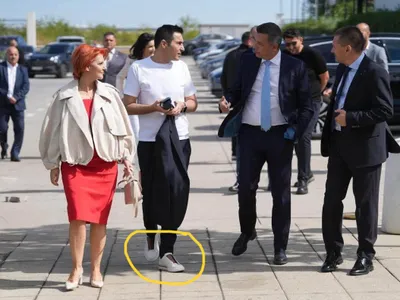 Claudiu Manda, încă o aroganță social-democrată: cu sneakers care par a fi un model italian de lux de 1.100 euro, la realegerea soției în fruntea PSD Craiova