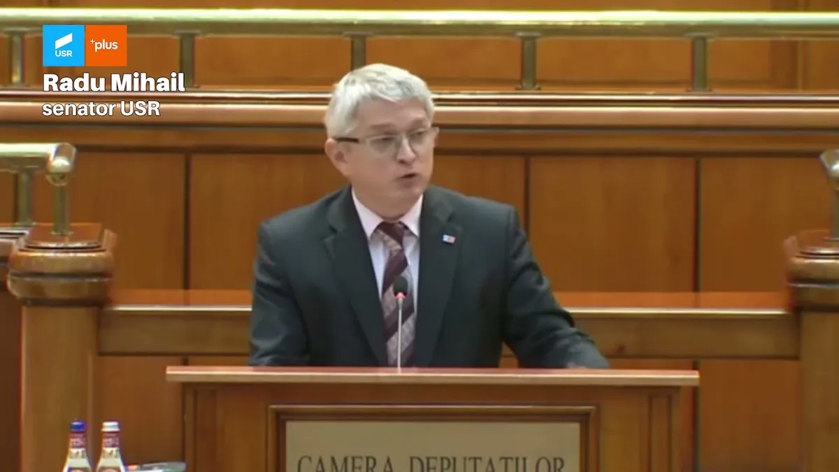 Senatorii USR, conduși de Radu Mihail, au votat înființarea a noi sinecuri în CNSAS Foto: Captură video