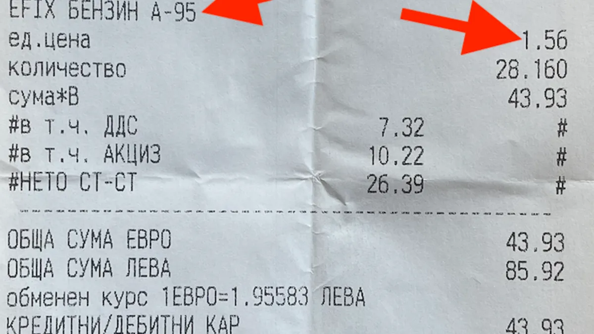 Bon de benzină de la Rompetrol Bulgaria, august 2026