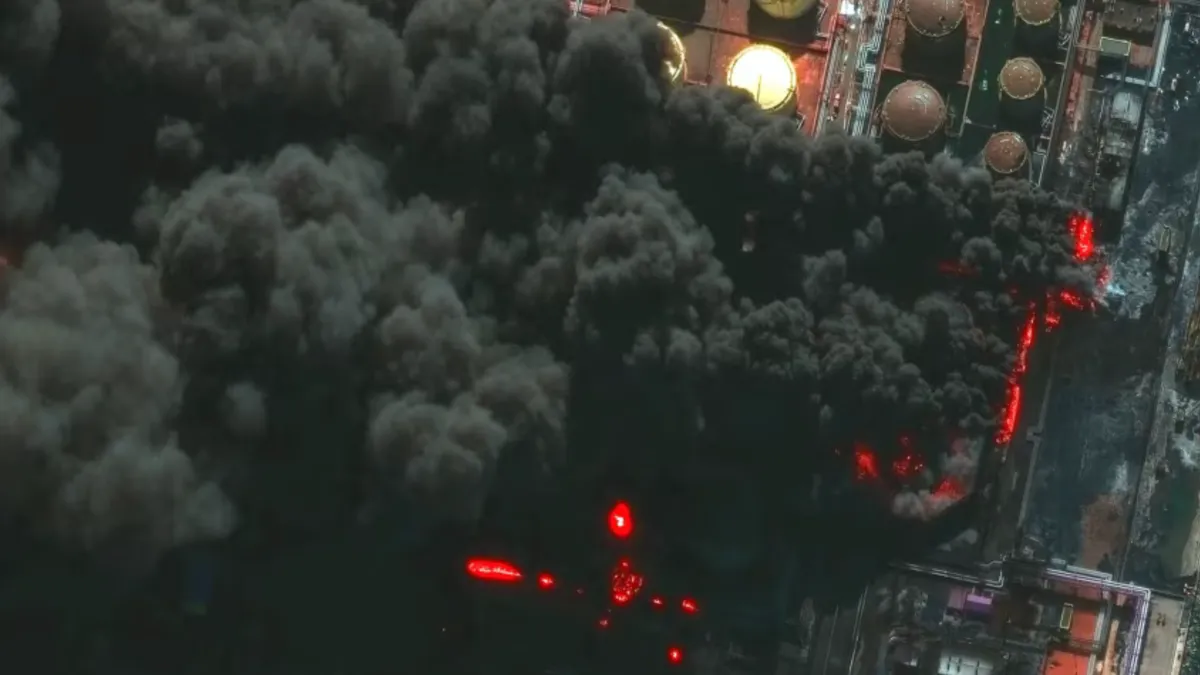 Atac ucrainean, portul rusesc Ust-Luga avariat (sursa: svoboda.org)