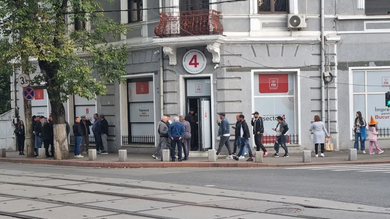 adunare de angajați STB în fața sediului PSD sector 4 2
