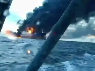 „Flota fantomă” a Rusiei atacată de drone ucrainene (sursa: Kyiv Independent)