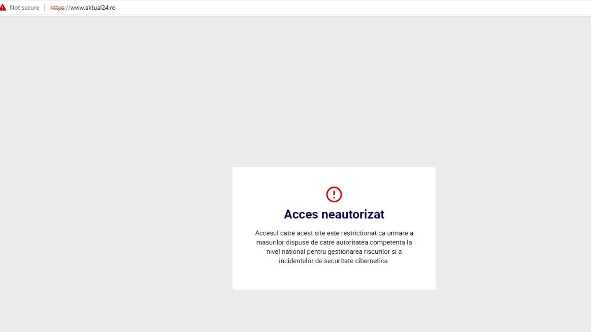 Aktual24, site anti-PSD, închis în continuare. Sursă: Captură foto aktual24.ro