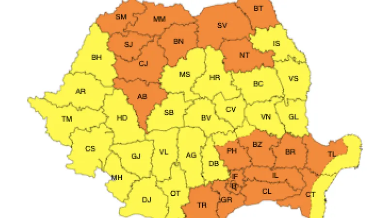 Avertizare: vijelii în toată țara marți (sursa: ANM)