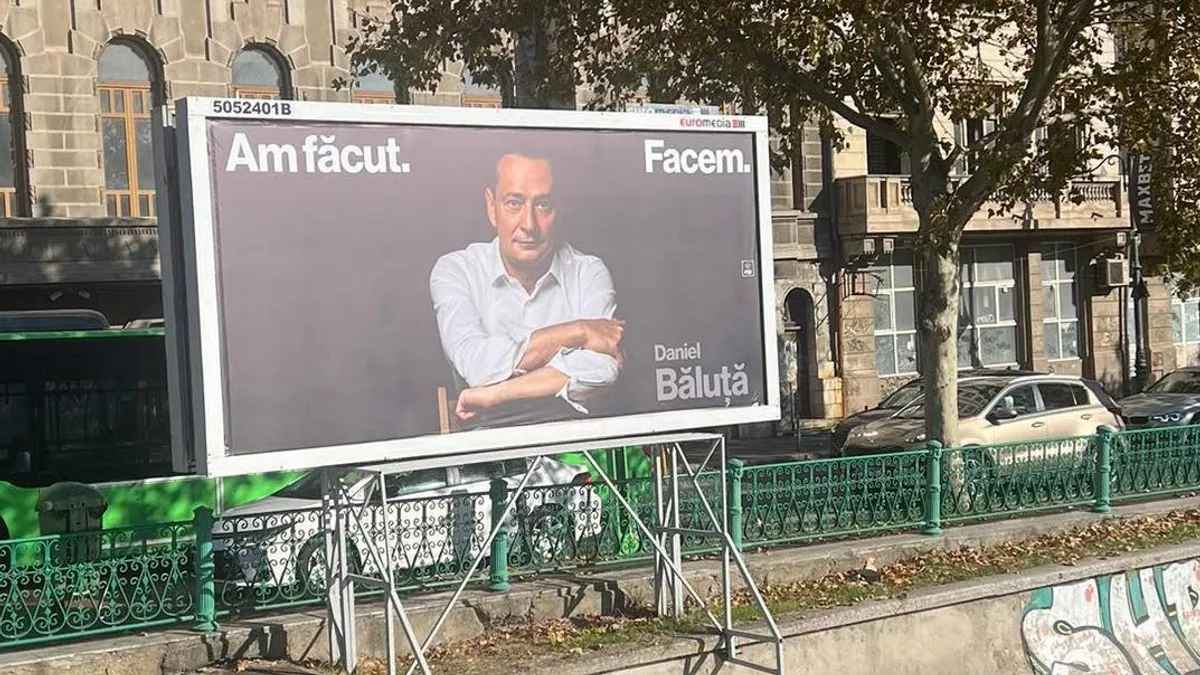 Băluță a început, ilegal, campania, umplând orașul cu reclame Foto: Facebook Ovidiu Albu