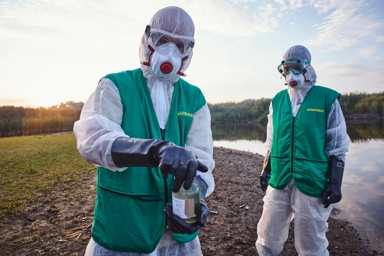 Minele poloneze au otrăvit fluviul Oder (sursa: Twitter/Greenpeace Polska)