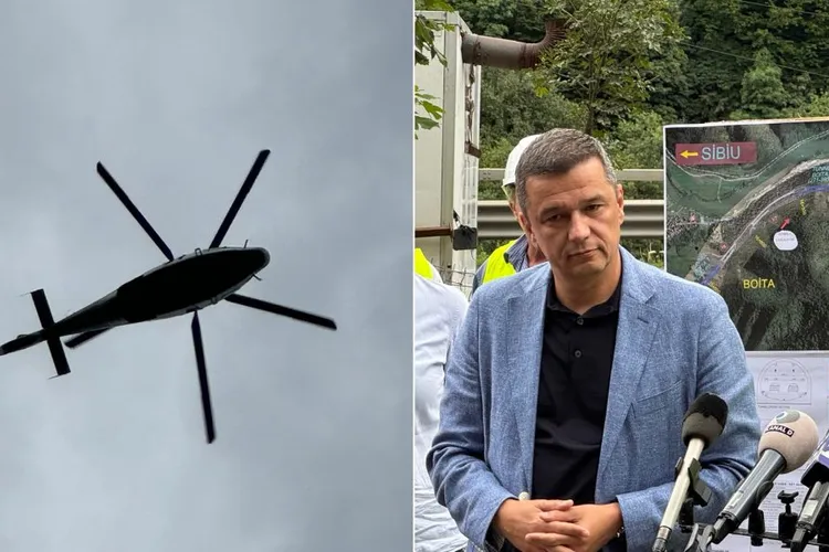 Grindeanu, cu elicopterul pe Valea Oltului (sursa: sibiuindependent.ro)