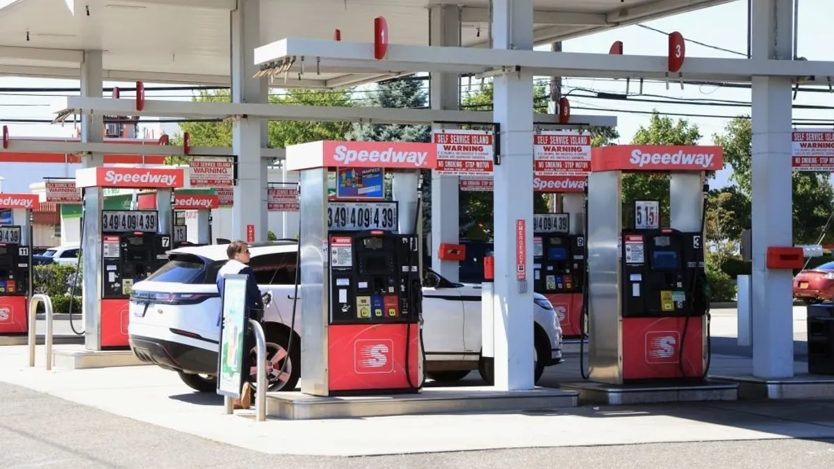 SUA, prețul benzinei, o scădere istorică (sursa: business.yougov.com)