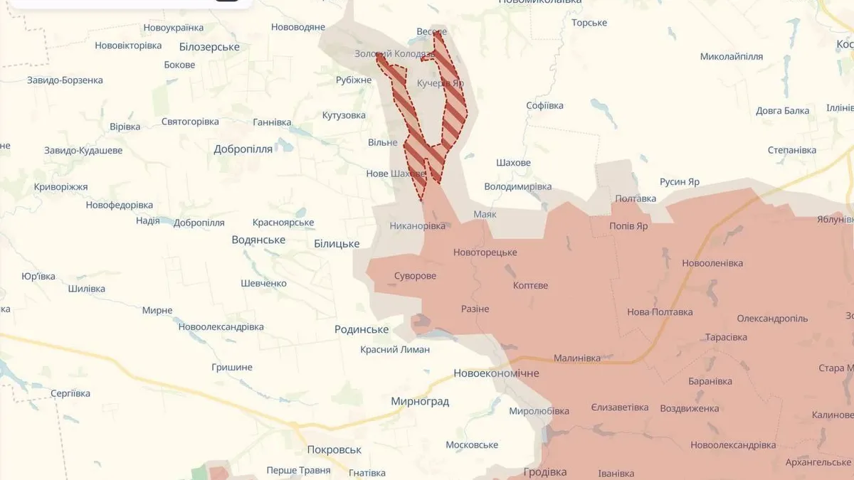 Frontul din zona Dobropillya Foto: X/Twitter