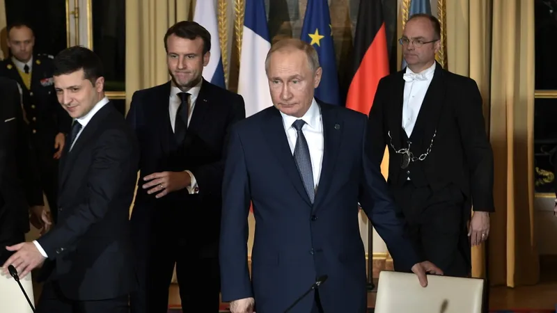 Zelenski a acceptat negocieri cu Putin. În imagini, negocierile de la Paris din decembrie 2019 (sursa: kremlin.ru)