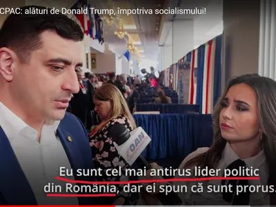 George Simion, gluma anului, în timpul vizitei în SUA Foto: captură video