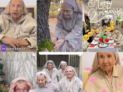 Călugărițe din Abruzzo, virale pe rețelele sociale (sursa: Instagram/ suore_ravasco_nayiby)