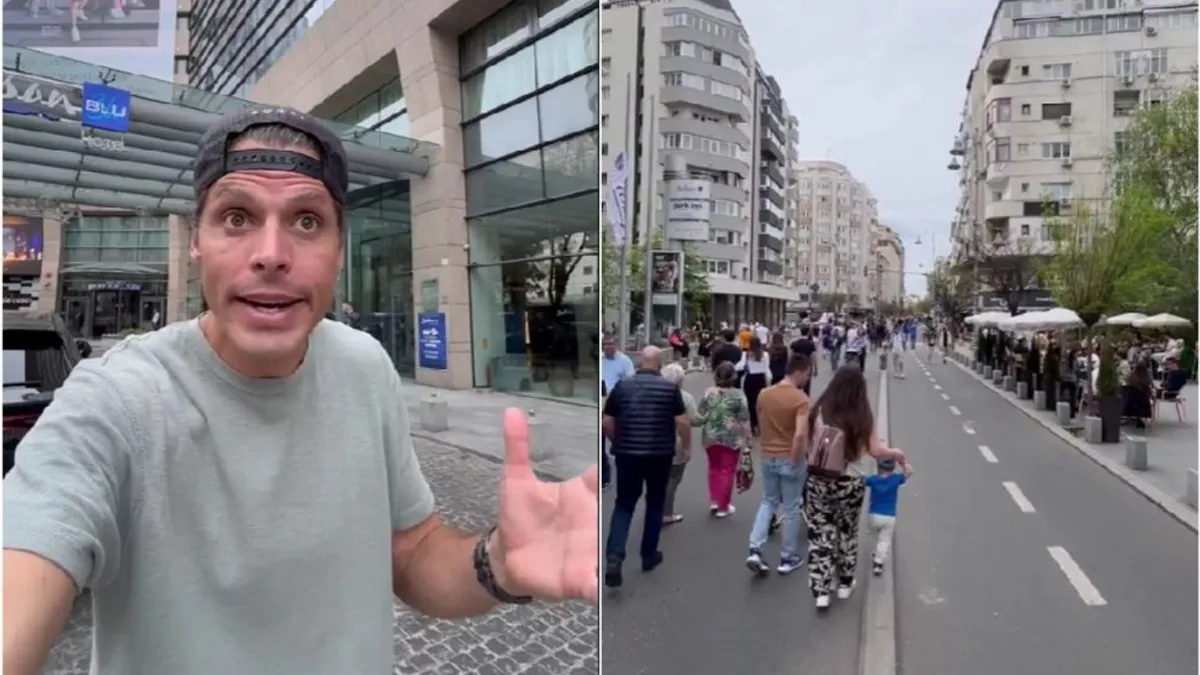 Postare virală a unui vlogger olandez extaziat de București Grupaj foto: Antena 3