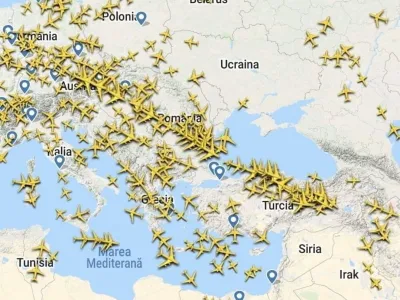 Ucraina sfătuiește companiile aeriene să evite Marea Neagră (sursă: flightradar.com)