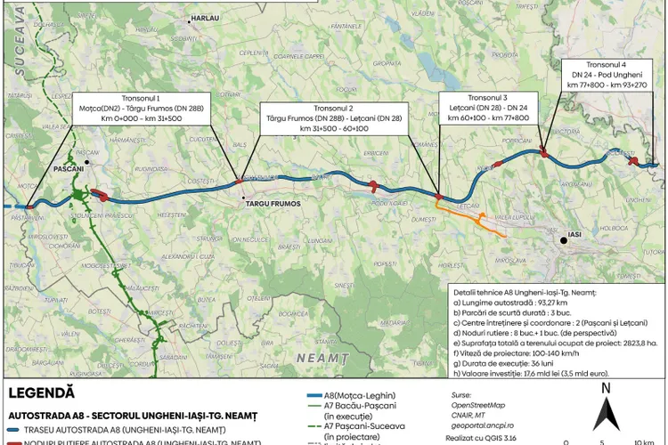 Autostrada A8, noduri puține în Iași (sursa: ziaruldeiasi.ro)