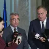 Liderii AUR și PSD, Petrișor Peiu și Marian Neacșu, anunțând că s-au unit să-l dea jos pe Bolojan Foto: captură video