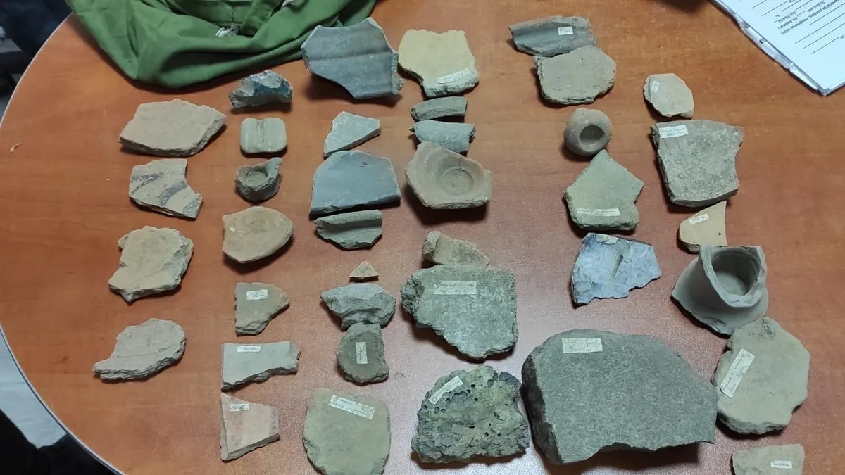 Vestigii dacice vândute la un talcioc (sursa: Facebook/Poliția Locală Iași)