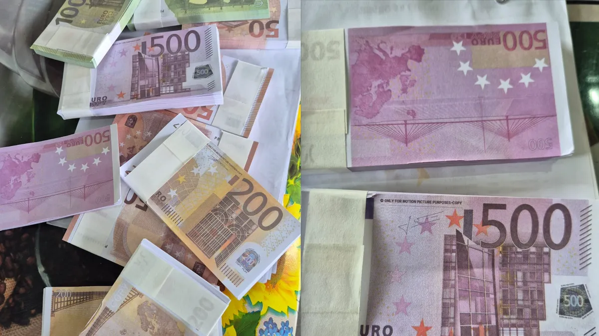 Bancnote false de 960 de milioane de euro în portul Constanța (sursa: Autoritatea Vamală Română)