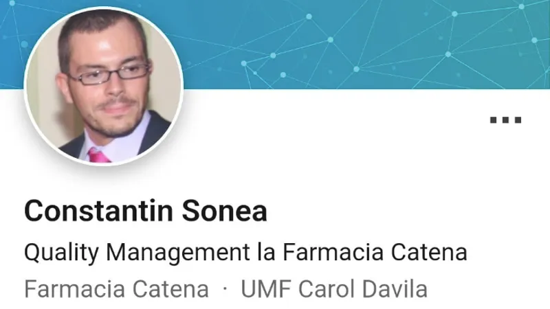 Dealer de Fentanil, Oxicodonă, angajat Catena (sursa: LinkedIn/Constantin Șonea)