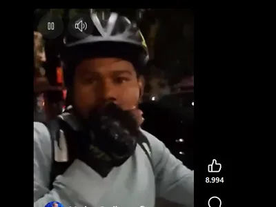 Un tânăr s-a filmat când îi dădea pumni în gură unui livrator străin Foto: Captură video