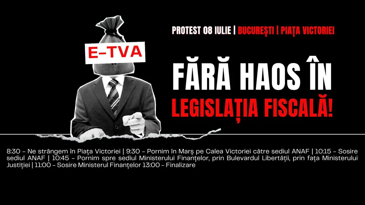 Protest al contabililor împotriva ordonanței privind e-TVA Foto: Facebook
